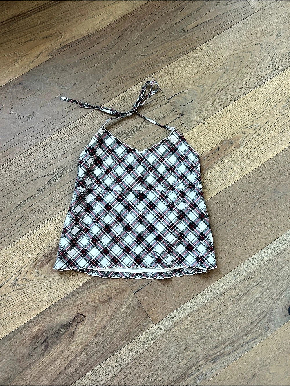 Brandy Melville Plaid Cami in White, Green & Red nwot